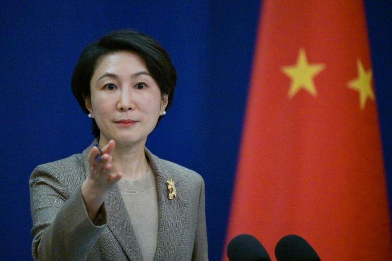 中国外交部发言人毛宁2024年1月15日在例行记者会上回应媒体提问。(法新社)