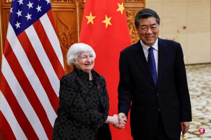 耶伦三会何立峰 双方吁为美中企业提供公平竞争和良好投资环境