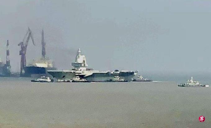 传福建舰五一期间首次海试