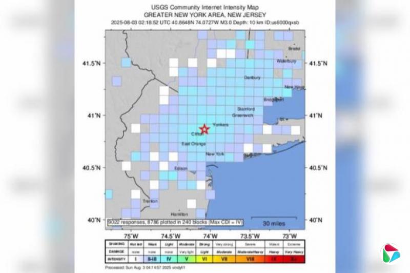 新泽西发生3.0级地震 纽约多地震感明显