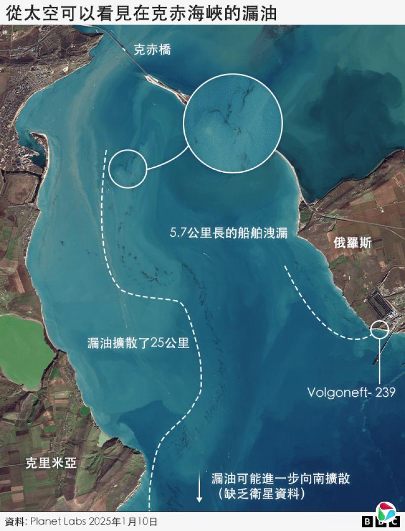 赤海峡漏油示意图