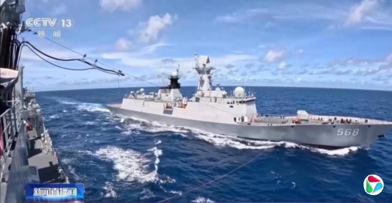 中国多型舰艇在南中国海实战化训练