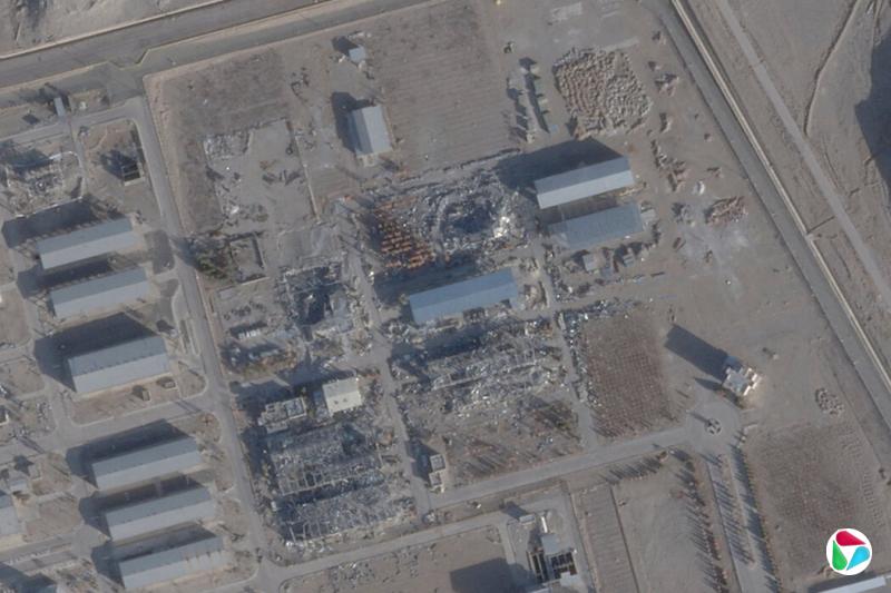 今年2月卫星拍摄的伊朗伊斯法罕核设施的受损情况。